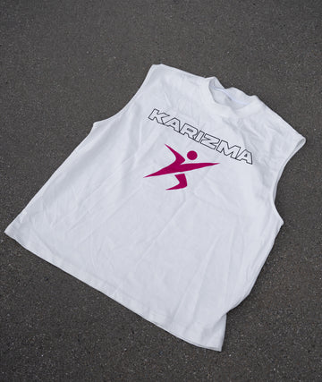 Power Athlete Cut Off T-Shirt White