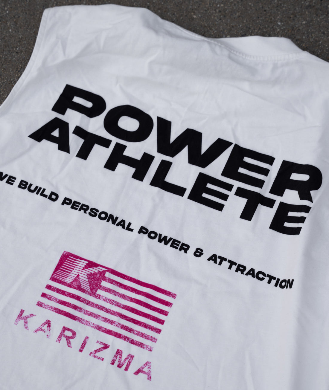 Power Athlete Cut Off T-Shirt White